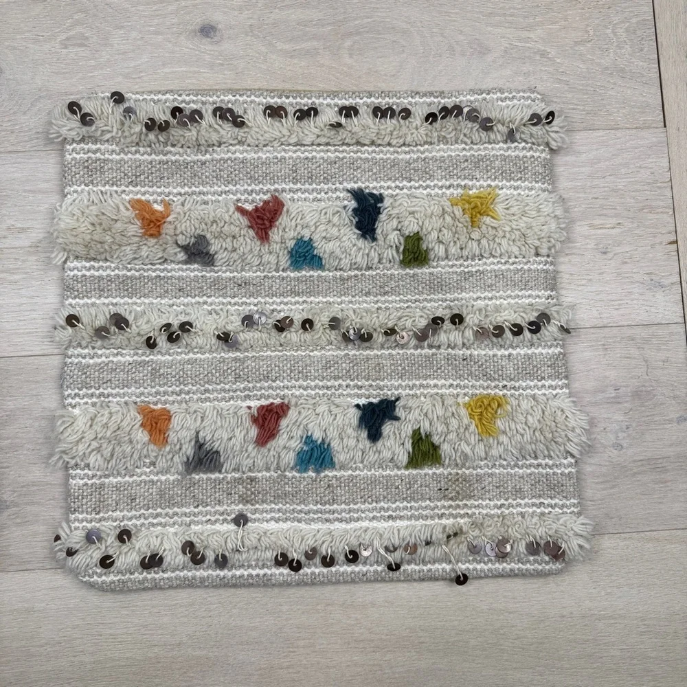 Pottery Barn Moroccan Wedding Blanket Pillow Cover.